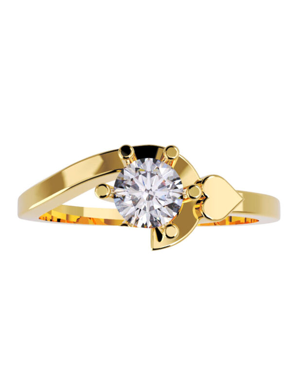 Anillo de Compromiso en Oro de 14K con Circonia... image number null