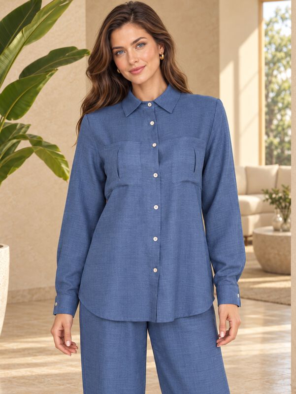 Conjunto 2 Piezas Mujer Conj-0292 Azul Blusa Ma... image number null