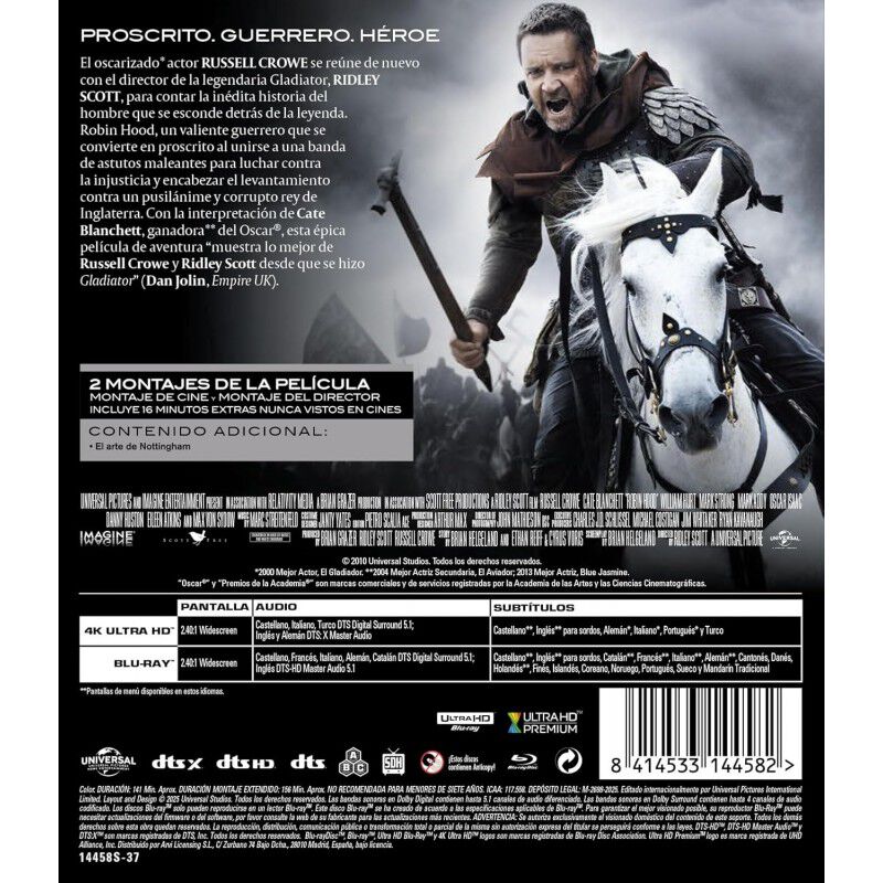 Robin Hood (Edici&oacute;n 2025) [4K UHD,Blu-ray] (201... image number null