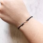 Pulsera De Hilo Negro Ajustable Con Infinito De Plata
