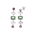 Aretes De Plata 925 Con Zirconias De Colores