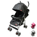 Carriola de Bastón para Bebé Asiento Multiposiciones Ruedas con Freno Cinturón de 5 Puntos Soporta hasta 15 kg  - Negro