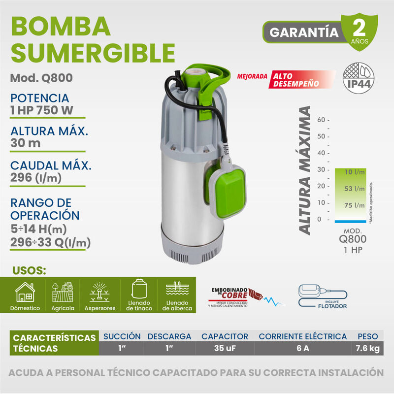 Bomba Sumergible De Acero Inoxidable 1hp Igot... image number null