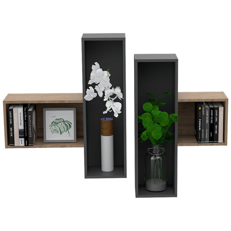 Repisa Frello, Plata Oscuro y Miel, Virtual Mue... image number null