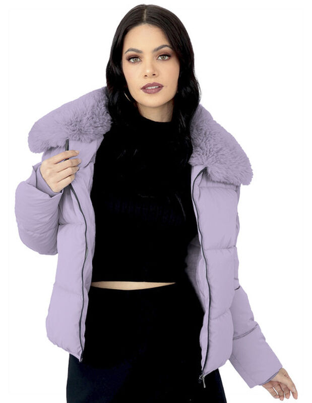 Chamarra Mujer Cuello Con Peluche Acolchada Lil... image number null