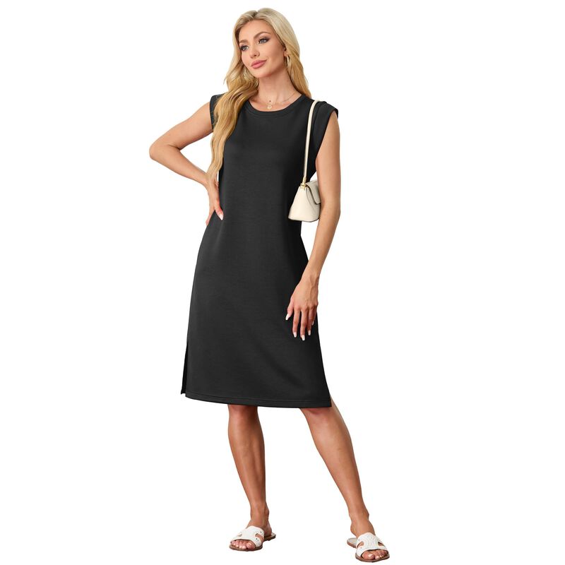Vestido Grecerelle Midi Negro Con Bolsillos image number null