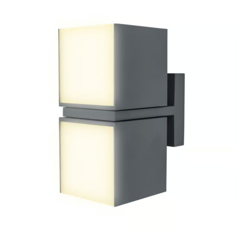 L&aacute;mpara Sobreponer En Muro Exterior Gris 27w Lu... image number null