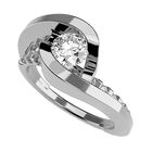 Anillo de Compromiso de 14K con Diamante de Laboratorio 0.20 CT F VS1 Talla 8 ORO BLANCO 14K &ndash; / M394-20-14W-LG-8