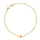 PULSERA NEW WAVE CADENA CHAPADA EN ORO Y CHARM NARANJA