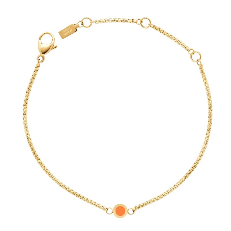 PULSERA NEW WAVE CADENA CHAPADA EN ORO Y CHARM ... image number null