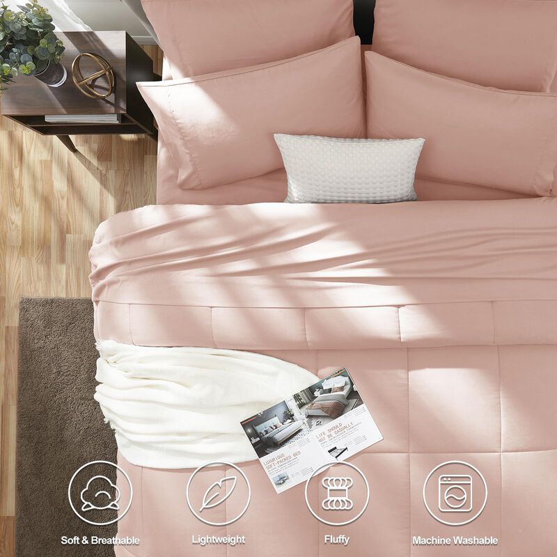 Juego De Edred&oacute;n Cozylux Pink Queen Size, Cama ... image number null