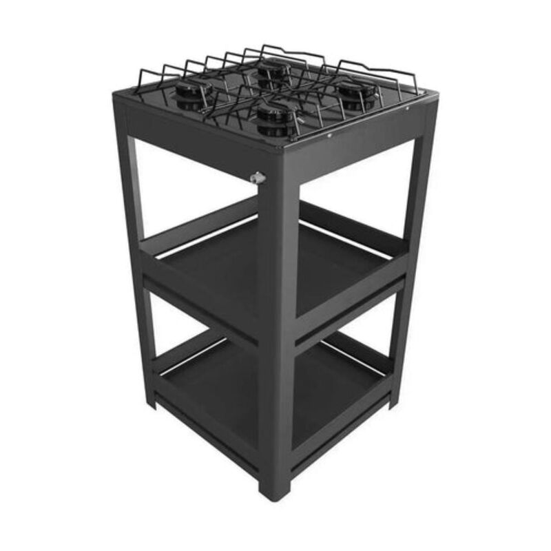 Parrilla de Estante Alfamex 4 Quemadores Negra ... image number null