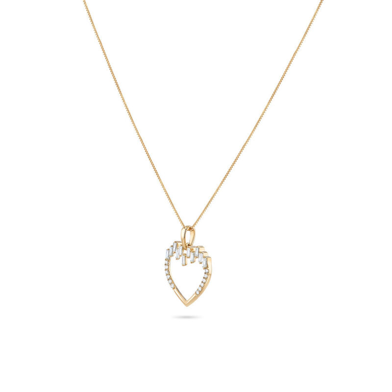 Dije Coraz&oacute;n Oro Amarillo 14k Con Diamantes image number null