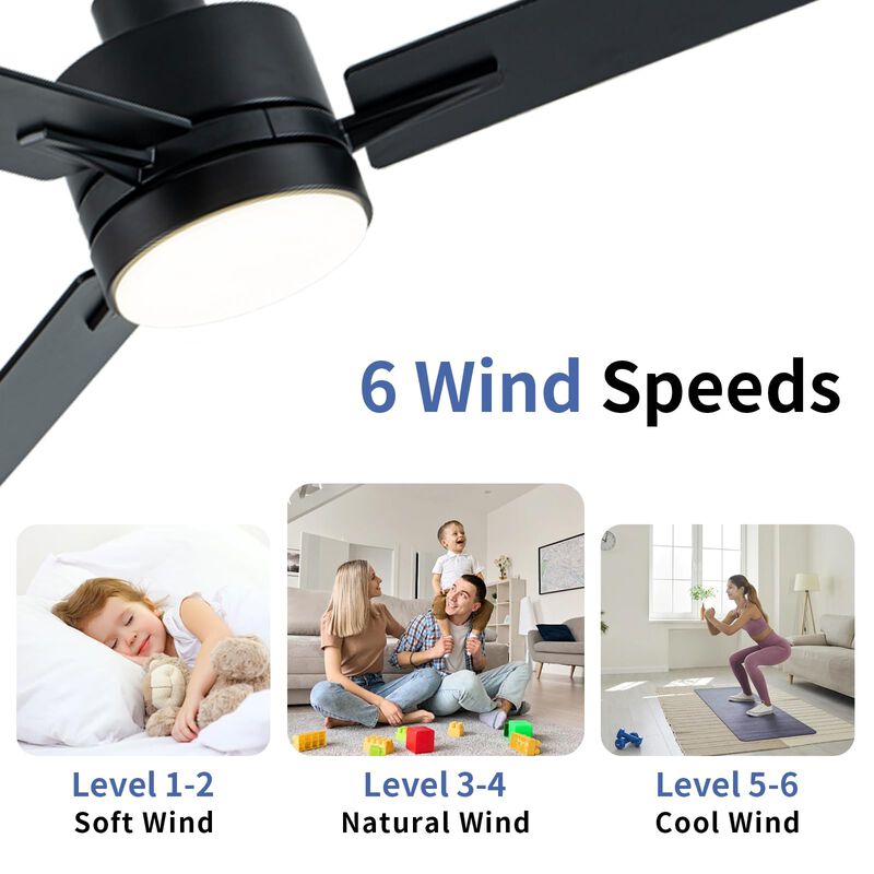 Ventilador De Techo Lanmel 107 cm Negro Con Con... image number null