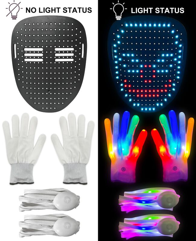 Set De M&aacute;scara Camlinbo Led Con Guantes Y Cordo... image number null