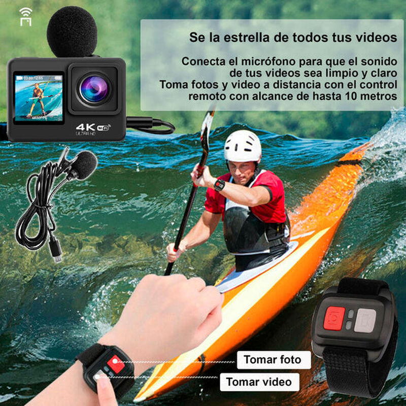 Cámara Digital Deportiva V36 Doble Pantalla 4k ... image number null