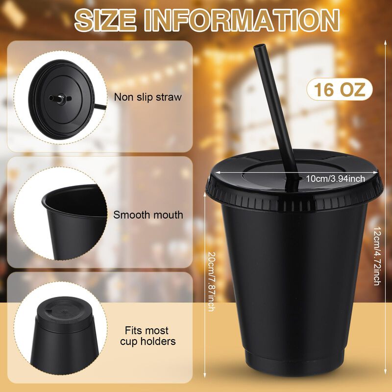 Vasos Reutilizables Negros Sieral 45 Unidades C... image number null