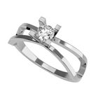 Anillo de Compromiso en Oro Blanco 10K con Circonia -  Talla:8/ FJ738-10W-CZ-8