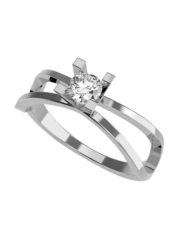 Anillo de Compromiso en Oro Blanco 10K con Circ... image number null