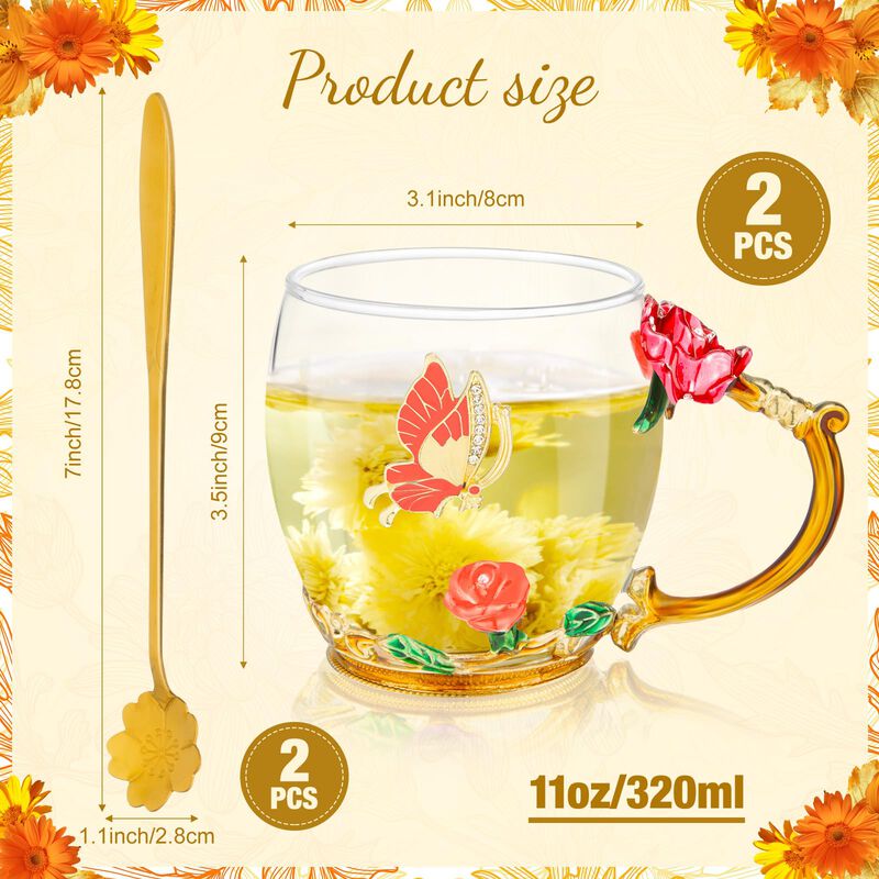 Juego De 2 Tazas De T&eacute; Tioncy De 320 ml, Rosa C... image number null