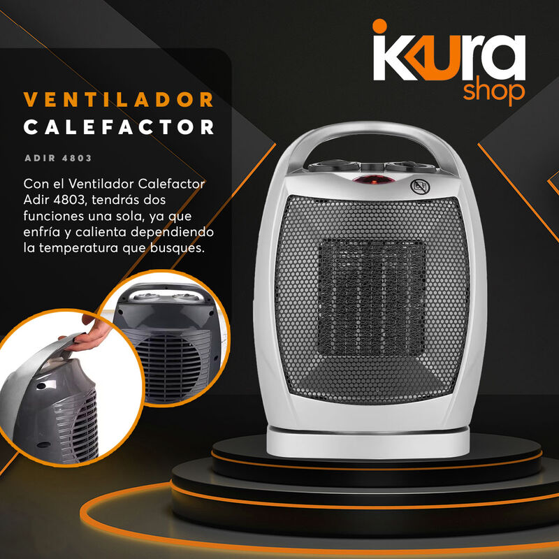 Ventilador Calefactor Eléctrico 2 En 1 Gris 480... image number null