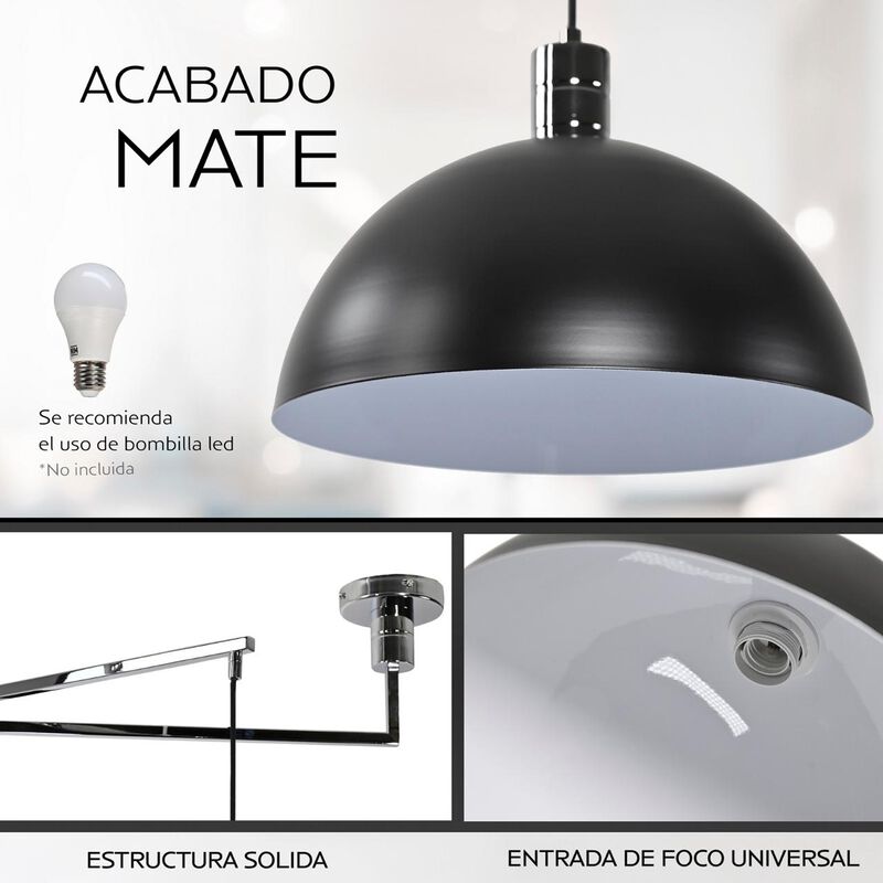 Lampara Candil Movible de 1 Luz Ajustable Negro image number null