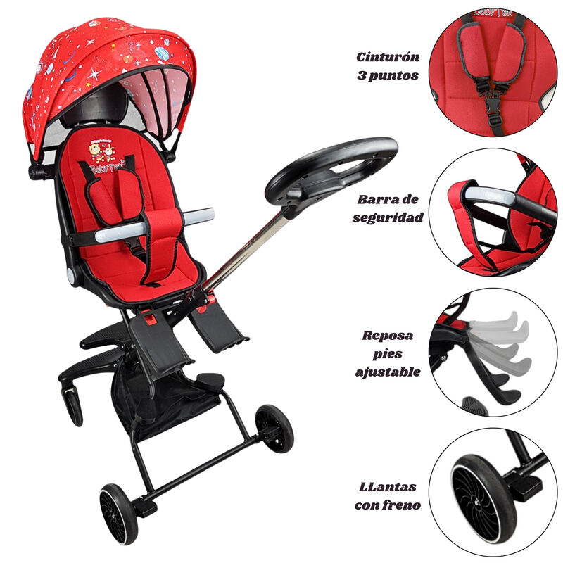 Carriola Para Beb&eacute; Giratoria,frenos,plegable Y ... image number null