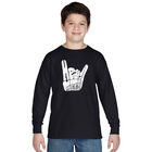 Camiseta De Manga Larga Word Art Para Ni&ntilde;o - Heavy Metal - Negro