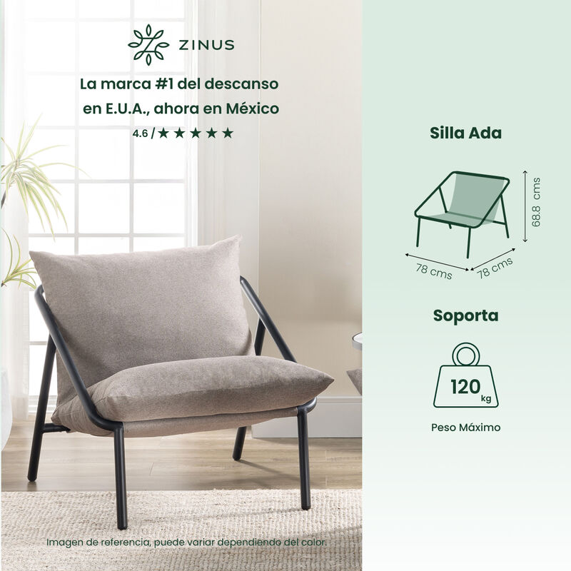 Zinus | Silla De Metal Zinus Ada Con Cojines De... image number null