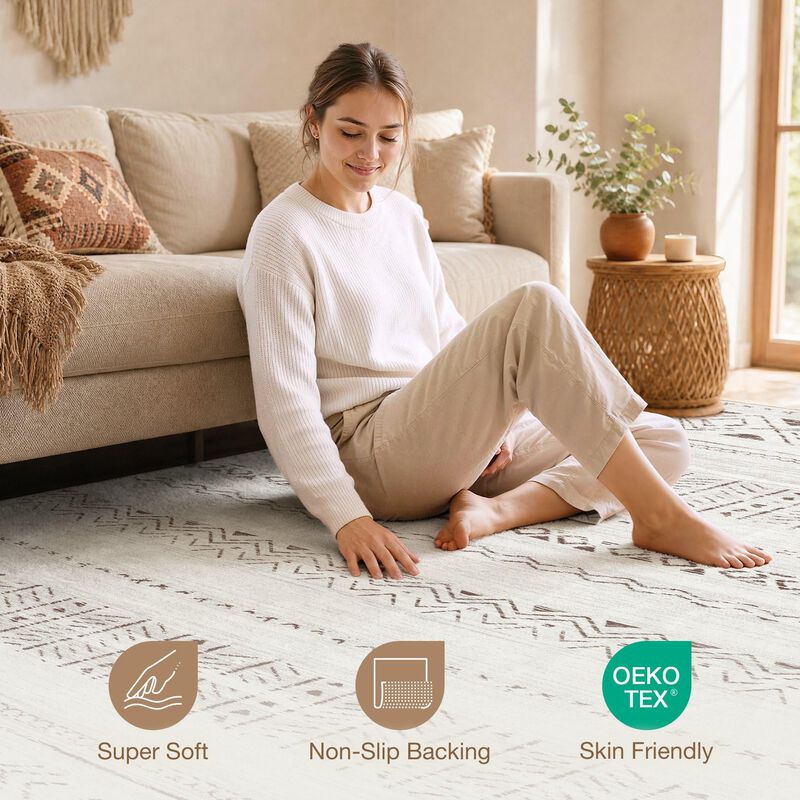 Alfombra Ovalada Boho Lavable Cotiled 140 &times; 180... image number null