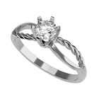 Anillo de Compromiso en Oro Blanco 10K con Circonia -  Talla:4.5/ FJ824-10W-CZ-45