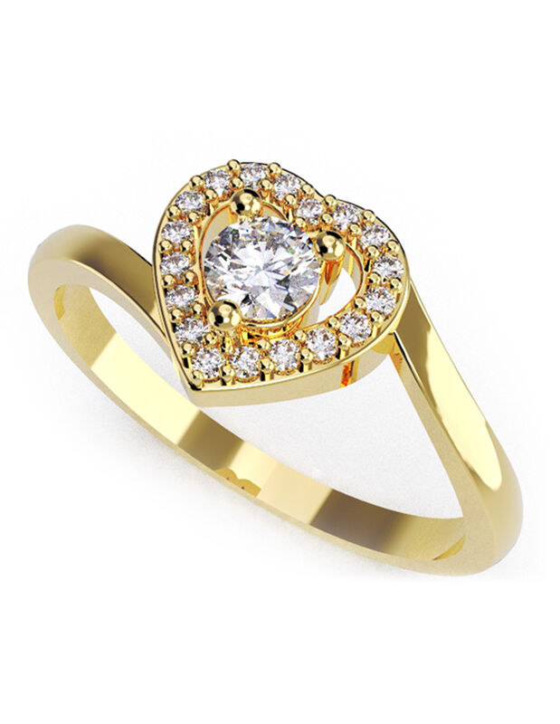 Anillo de Compromiso en Oro Amarillo 14K con Ci... image number null