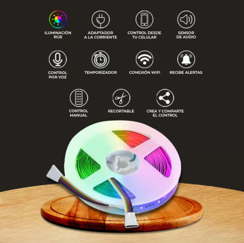 Tira Led Rgb Wifi 5 Metros Interior Tecnolite C... image number null