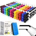 Marcadores De Borrado En Seco Sfaih Pack De 36, 12 Colores, Punta De Cincel