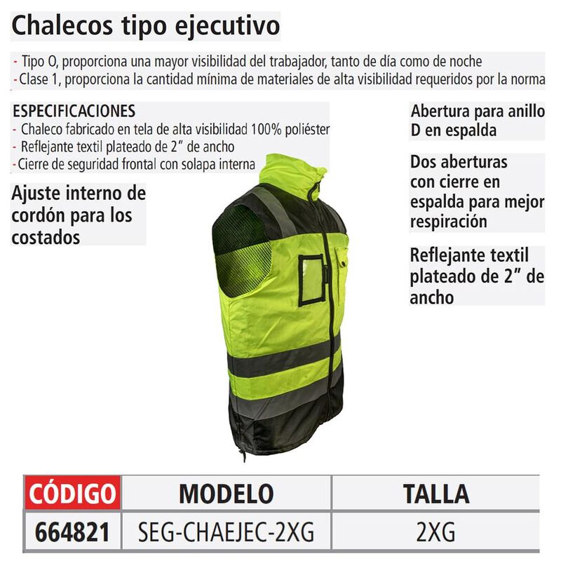 Chaleco Ejecutivo De Alta Visibilidad, Talla 2x... image number null