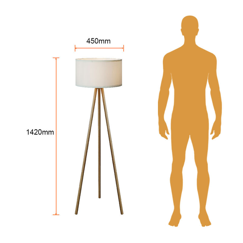Lámpara Piso Blanco/madera Vintage Minimalista ... image number null