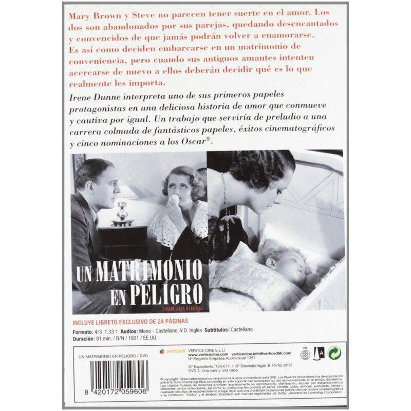 Un Matrimonio En Peligro [dvd] (1931) Consolati... image number null