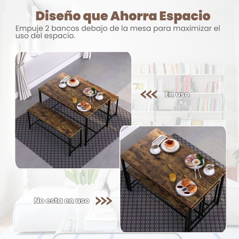 Comedor Rectangular Con 2 Sillas FurnitureR image number null