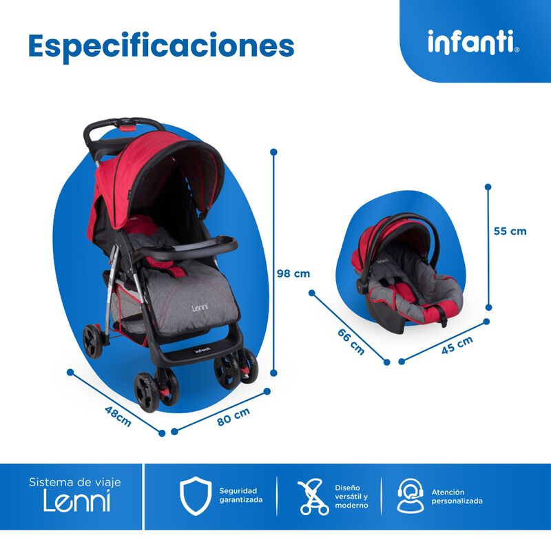 Carriola Travel System Lenni Roja Hasta 15 kg C... image number null