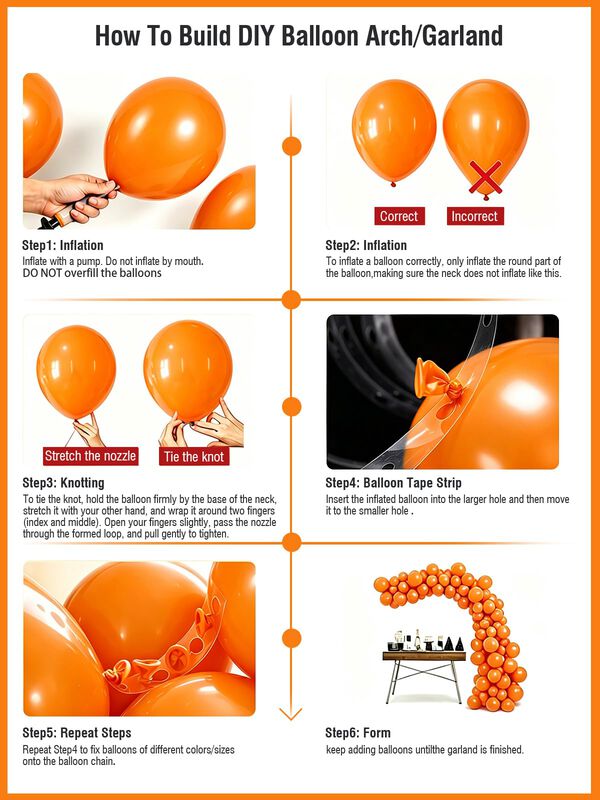 Kit De Globos De L&aacute;tex Cvpartyon 30 cm Naranja ... image number null