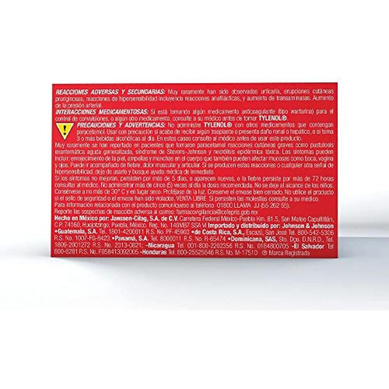 Paracetamol Tylenol 2 Cajas Con 40 Tabletas 500... image number null