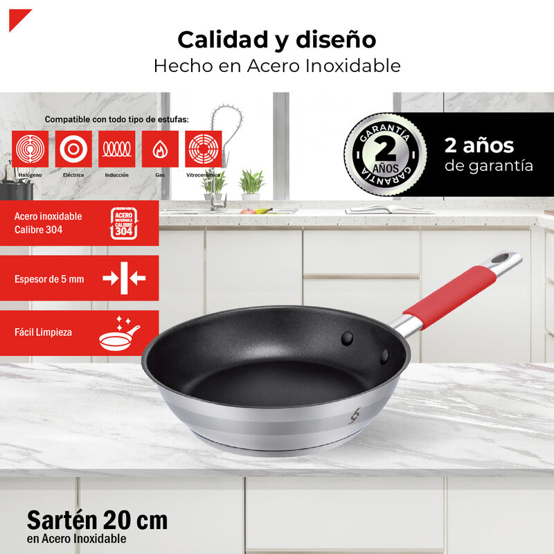 Bogner Sartén De Acero Inoxidable 20 Cm Bfp20 image number null