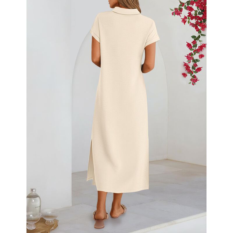 Vestido Merokeety 2026 Maxi Escote V Mangas Tip... image number null