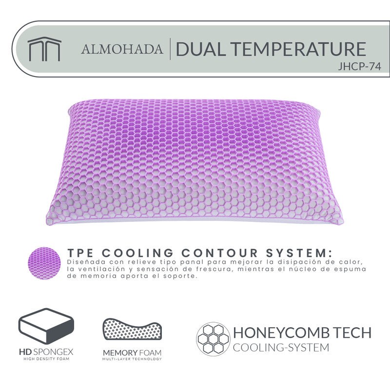 Almohada Memory Foam Ergon&oacute;mica Japandi Dual Te... image number null