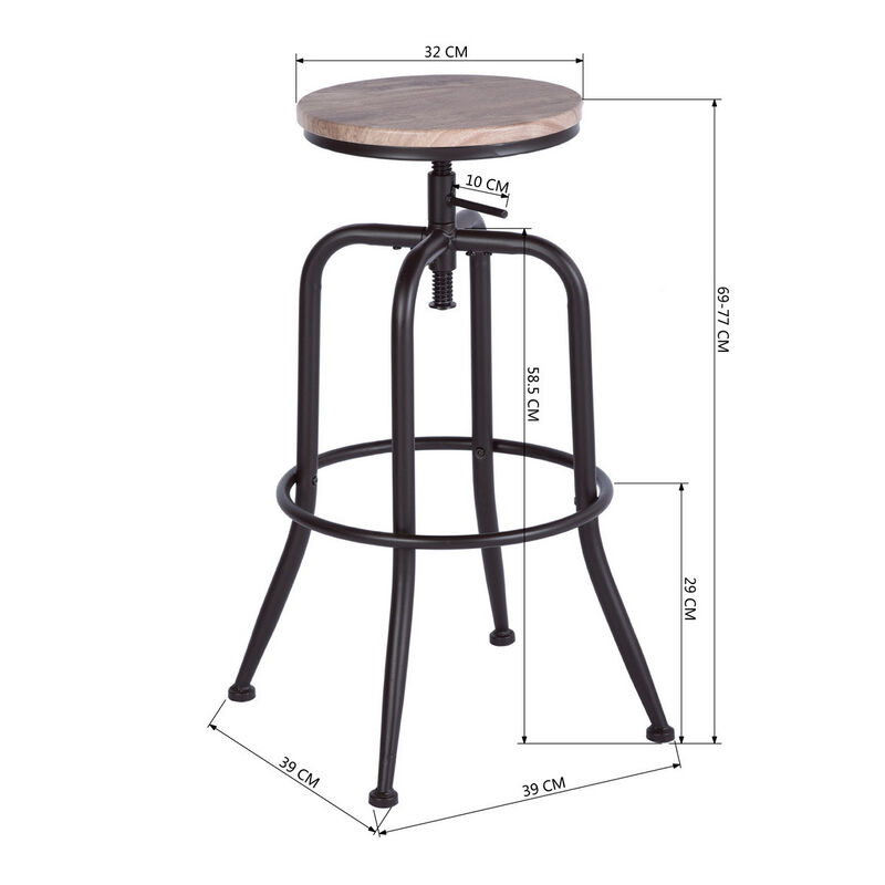 Juego de 2 Taburetes de Bar en Madera image number null