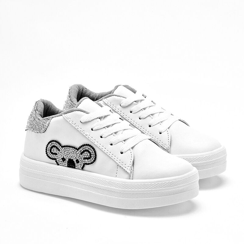Nazzcar Tenis urbano para ni&ntilde;a blanco plata image number null