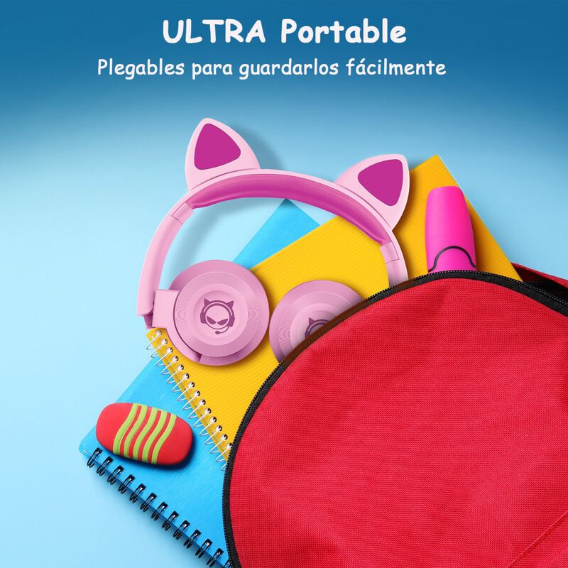 Auricular Al&aacute;mbrico HYPERGEAR para ni&ntilde;os ROSA 3... image number null