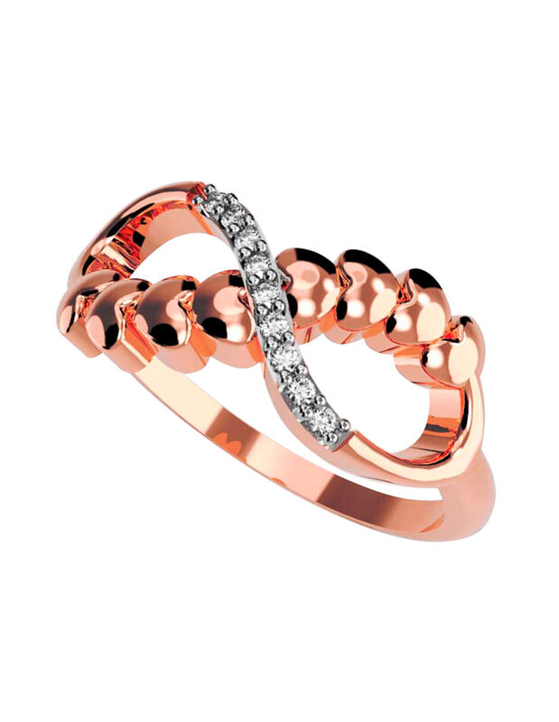 Anillo de Compromiso en Oro Rosa 14K con Circon... image number null