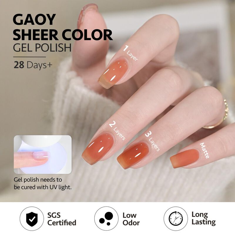 Set De Esmaltes De U&ntilde;as Gaoy Jelly Gel, 6 Color... image number null