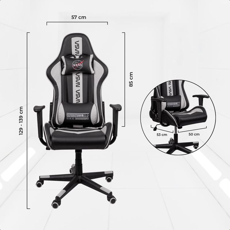 TechZone Silla Gamer Edición NASA Reclinable 18... image number null
